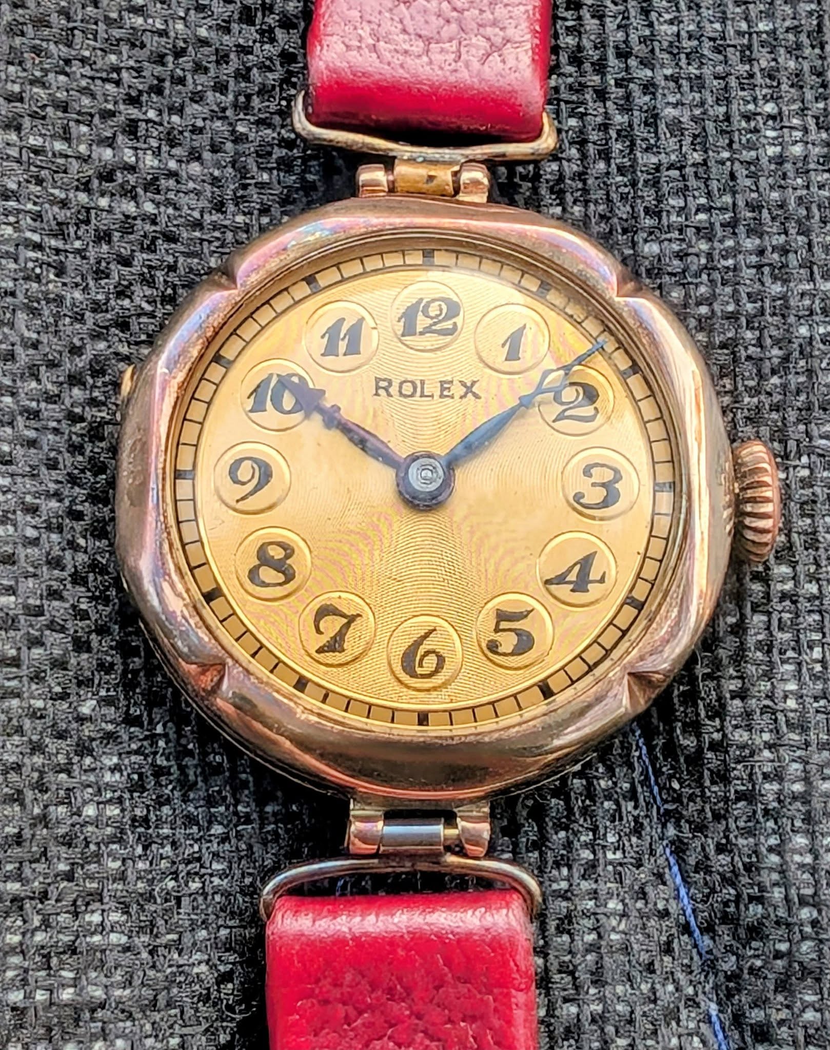 Vintage Rolex Lady Art Deco 9ct Pink Gold